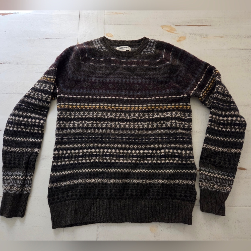 Goodthreads 100% Lambswool Fair Isle Sweater, Men's Small